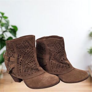 Naughty Monkey Leather Slip On Ankle Boots Size 8